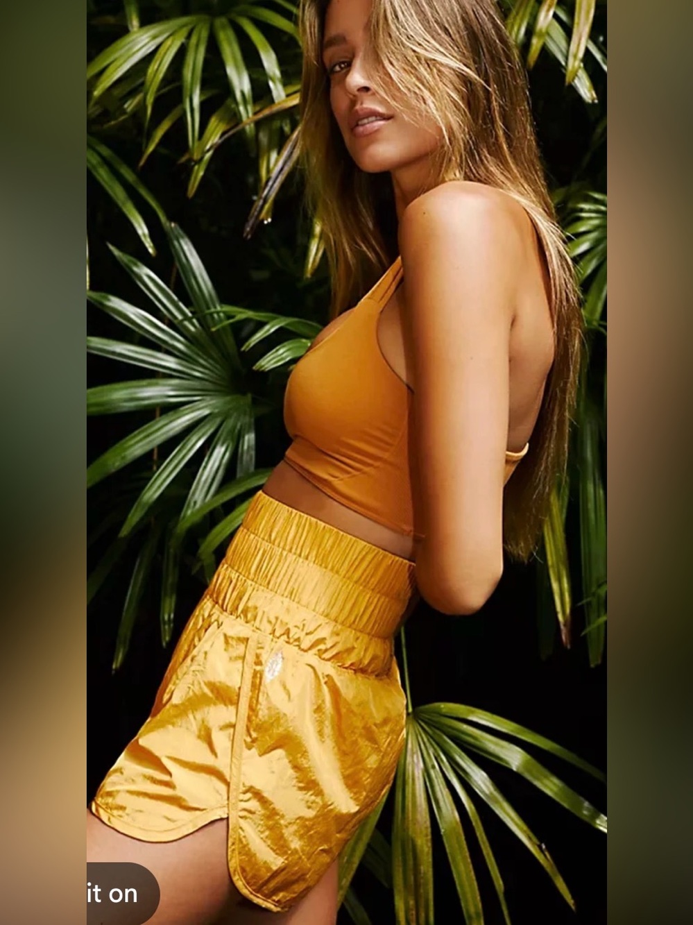 Free People Movement The Way Home Shorts gold